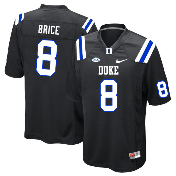 Men #8 Chase Brice Duke Blue Devils College Football Jerseys Sale-Black - Click Image to Close